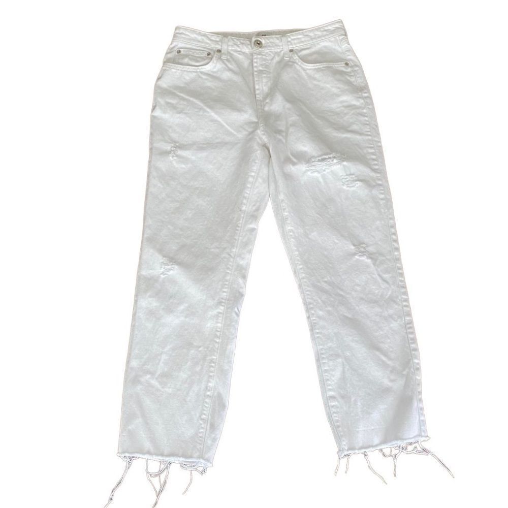 River Island Bailey Boyfriend Jeans Distressed 10 White